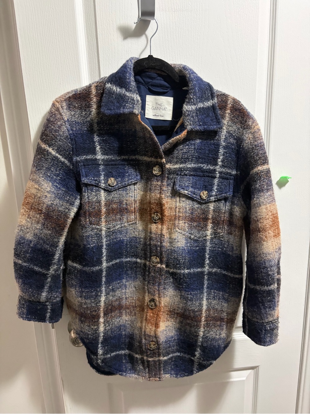 Wilfred Kids Navy & Brown Plaid Button-Up Jacket